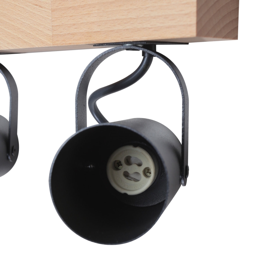 Φωτιστικό σποτ 2xGU10/50W/230V οξιά/μαύρο