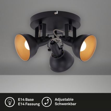 Φωτιστικό σποτ 3xE14/40W/230V μαύρο