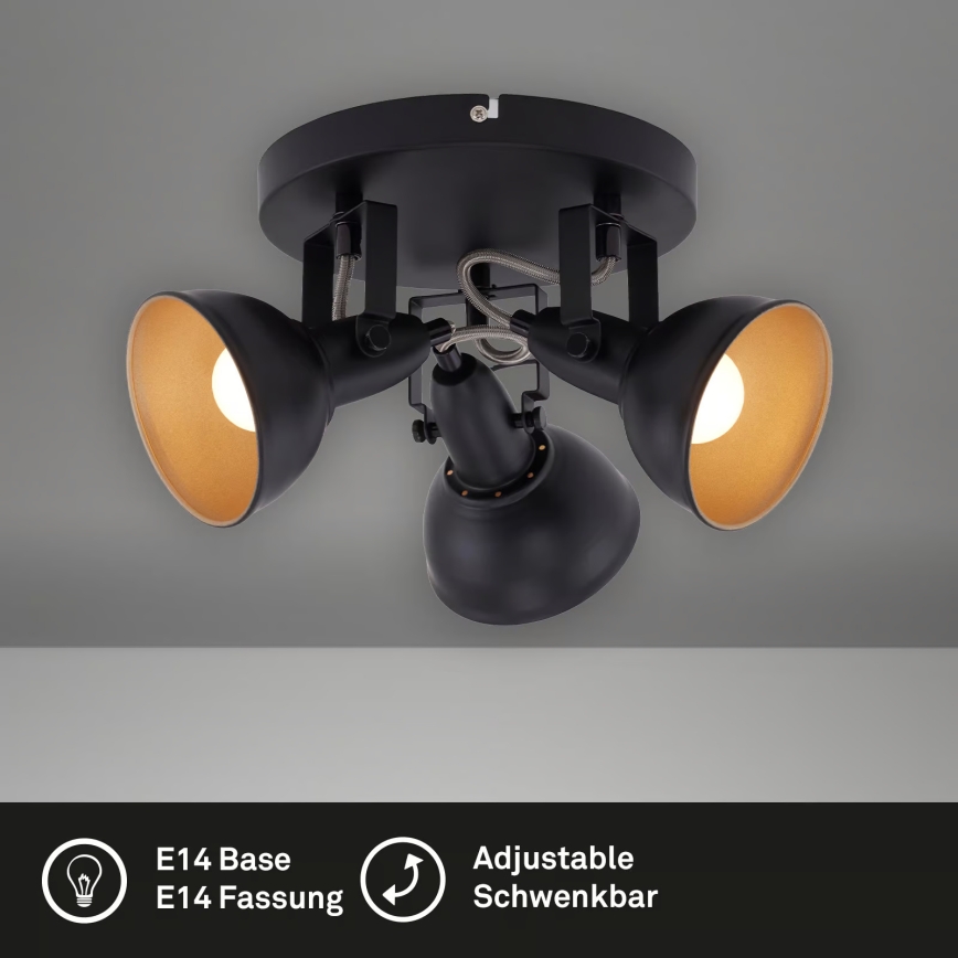 Φωτιστικό σποτ 3xE14/40W/230V μαύρο