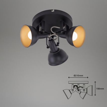 Φωτιστικό σποτ 3xE14/40W/230V μαύρο