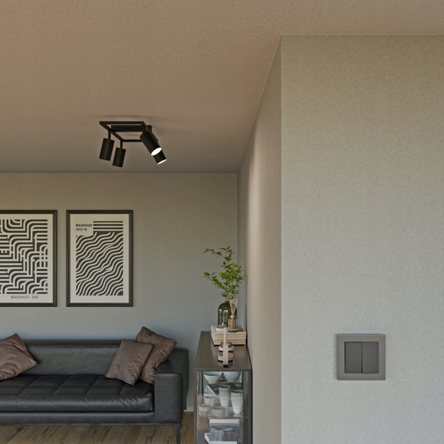 Φωτιστικό σποτ 4xGU10/30W/230V μαύρο