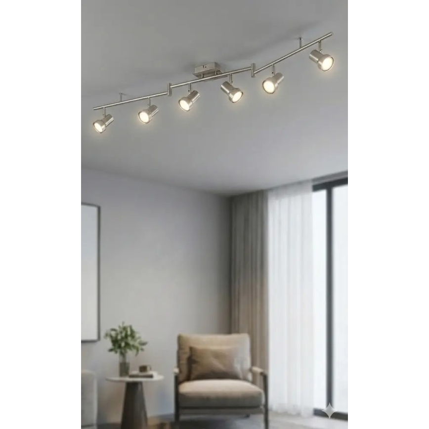 Φωτιστικό σποτ 6xGU10/4,7W/230V ματ χρώμιο