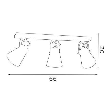 Φωτιστικό σποτ AMOS 3xE27/60W/230V