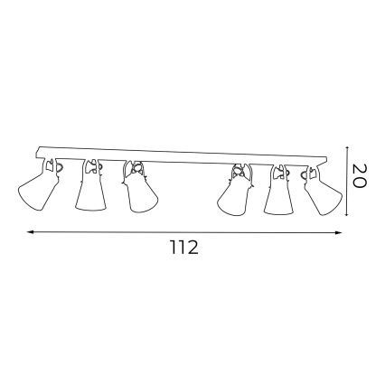 Φωτιστικό σποτ AMOS 6xE27/60W/230V