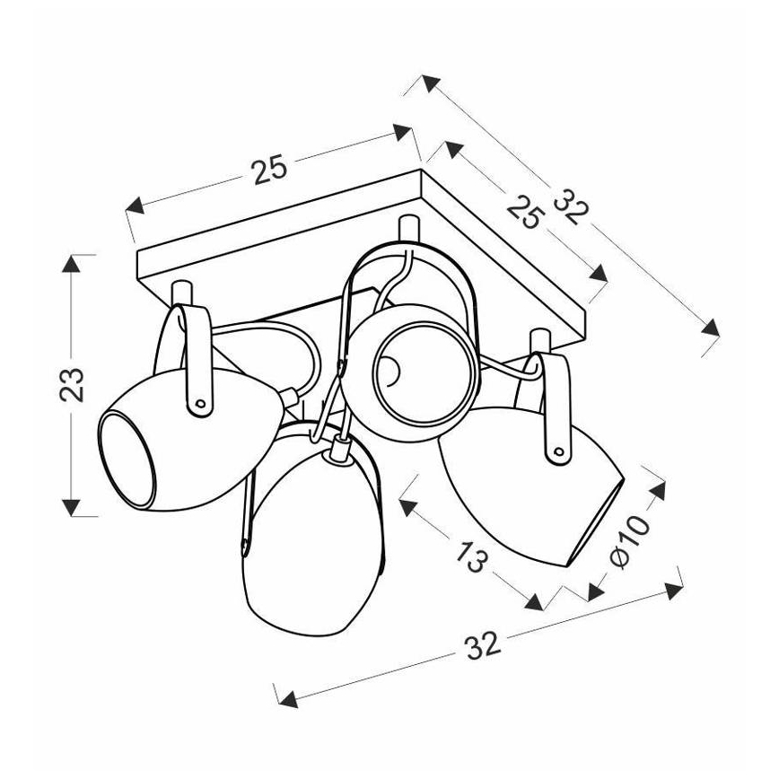 Φωτιστικό σποτ ANICA 4xE14/40W/230V μαύρο/χαλκός