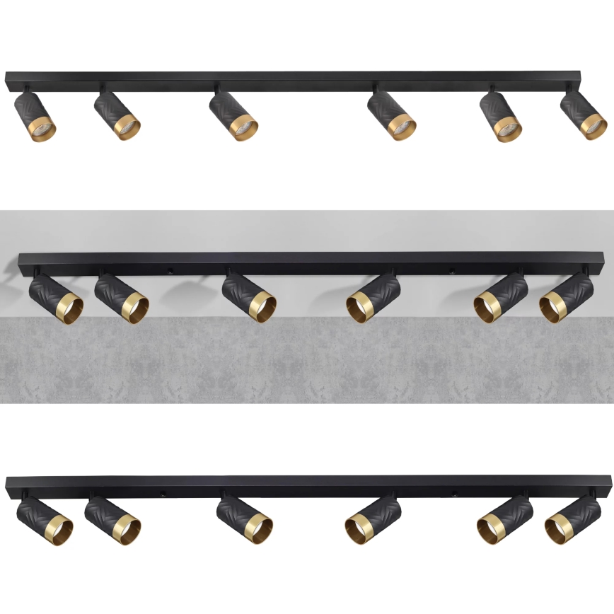 Φωτιστικό σποτ ARRAS 6xGU10/10W/230V μαύρο