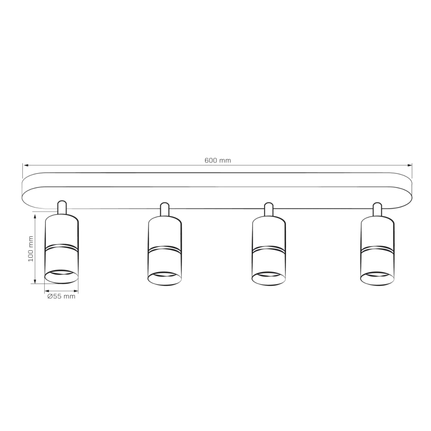 Φωτιστικό σποτ BAMBOO 4xGU10/10W/230V μαύρο