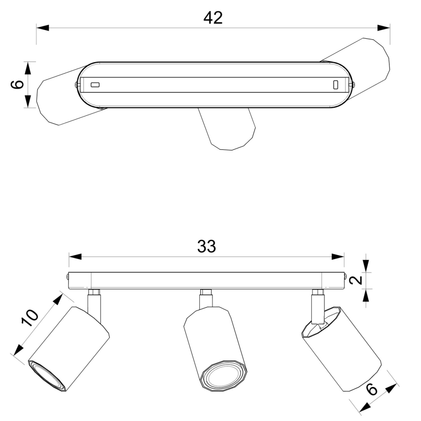 Φωτιστικό σποτ BELLO 3xGU10/8W/230V μαύρο