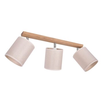 Φωτιστικό σποτ BENITA 3xE27/25W/230V κρεμ/δρυς