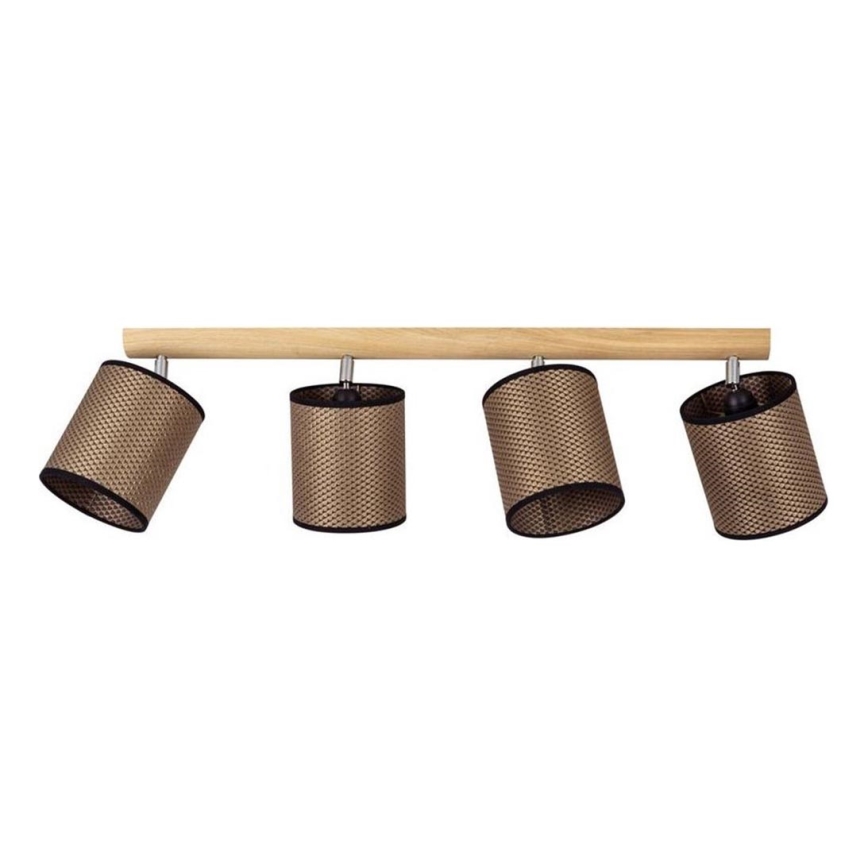 Φωτιστικό σποτ BENITA 4xE27/25W/230V καφέ/δρυς