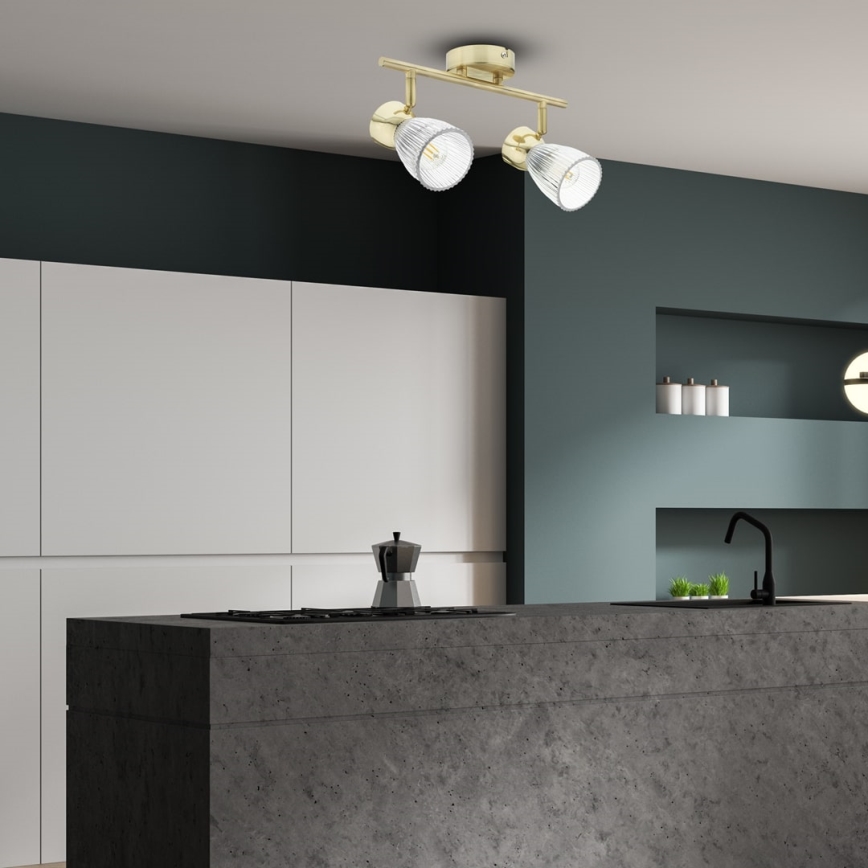 Φωτιστικό σποτ BEST 2xE14/40W/230V χρυσαφί