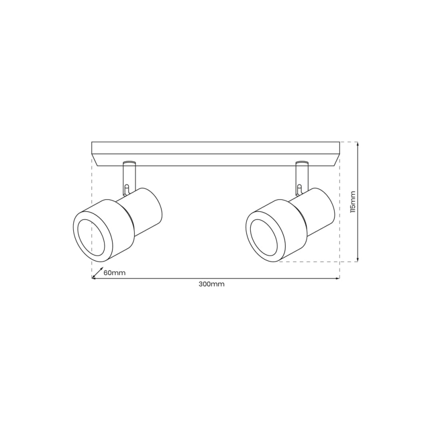 Φωτιστικό σποτ CINO 2xGU10/8W/230V μαύρο