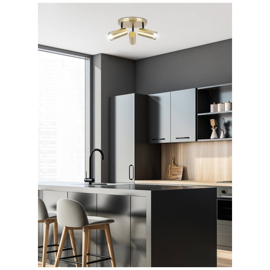 Φωτιστικό σποτ COLLY 3xGU10/15W/230V χρυσαφί