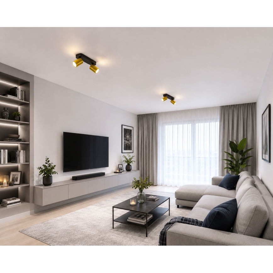 Φωτιστικό σποτ ELAN 2xGU10/30W/230V χρυσό/μαύρο