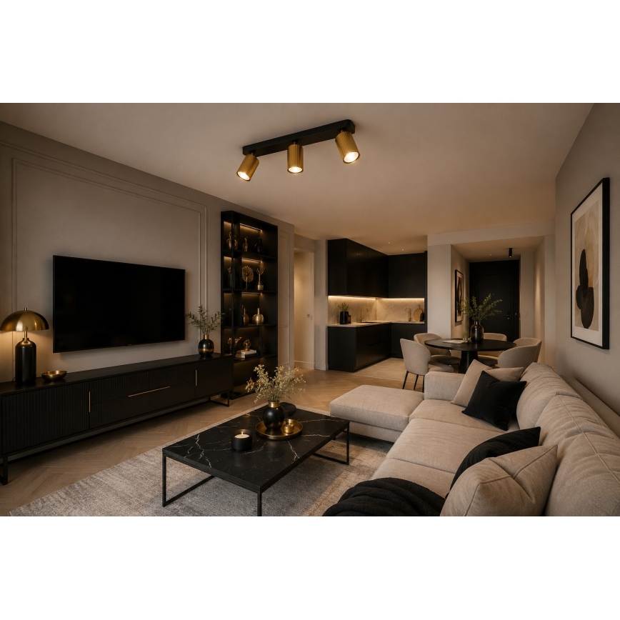 Φωτιστικό σποτ ELAN 3xGU10/30W/230V χρυσό/μαύρο