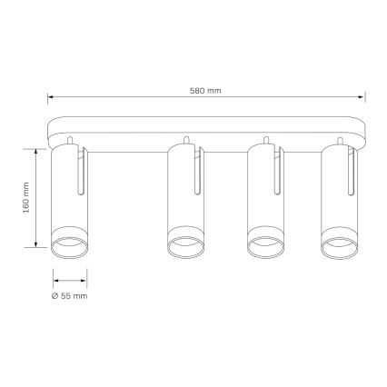 Φωτιστικό σποτ FADO 4xGU10/10W/230V μαύρο
