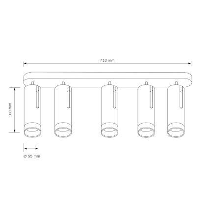Φωτιστικό σποτ FADO 5xGU10/10W/230V μαύρο