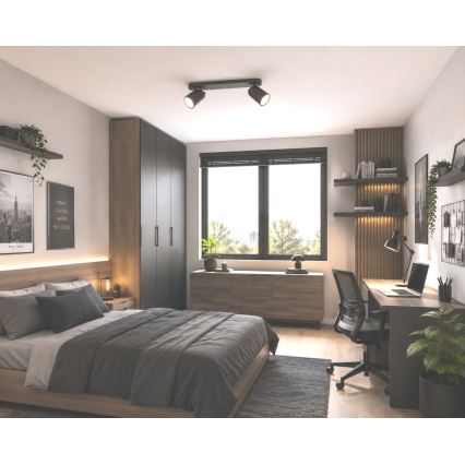 Φωτιστικό σποτ FAMA 2xGU10/30W/230V μαύρο