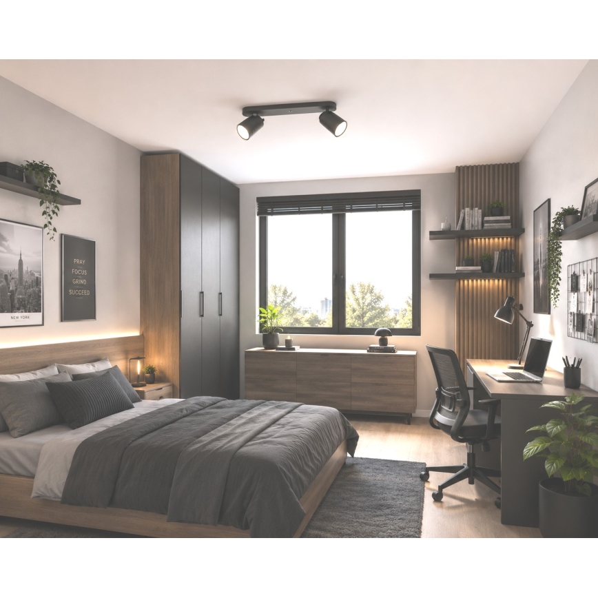 Φωτιστικό σποτ FAMA 2xGU10/30W/230V μαύρο