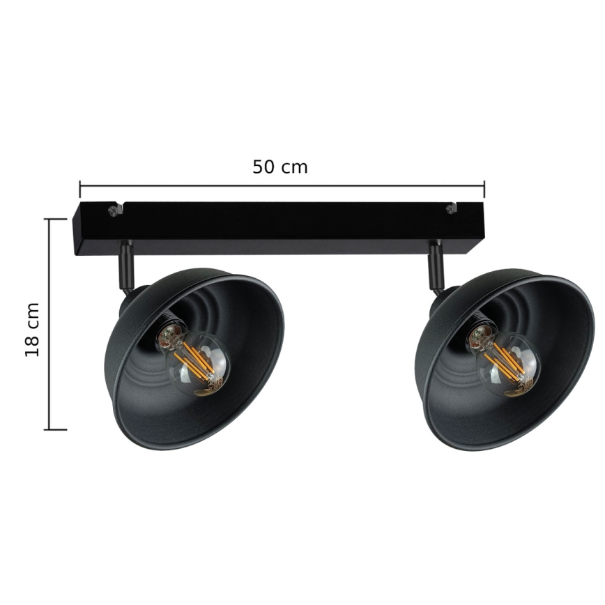 Φωτιστικό σποτ FAUN 2xE27/60W/230V μαύρο