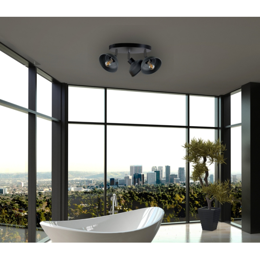 Φωτιστικό σποτ FAUN 3xE27/60W/230V μαύρο