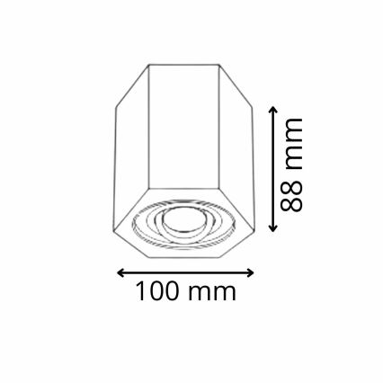 Φωτιστικό σποτ HEXAGON 1xGU10/10W/230V μαύρο
