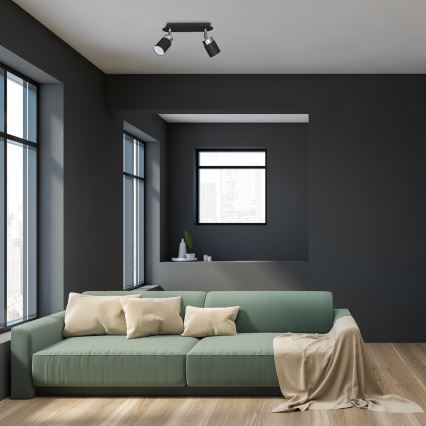 Φωτιστικό σποτ JOKER 2xGU10/25W/230V μαύρο/γυαλιστερό χρώμιο