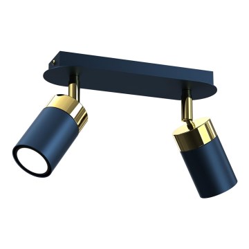 Φωτιστικό σποτ JOKER 2xGU10/25W/230V μπλε/χρυσό