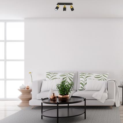 Φωτιστικό σποτ JOKER 3xGU10/25W/230V μαύρο/χρυσό