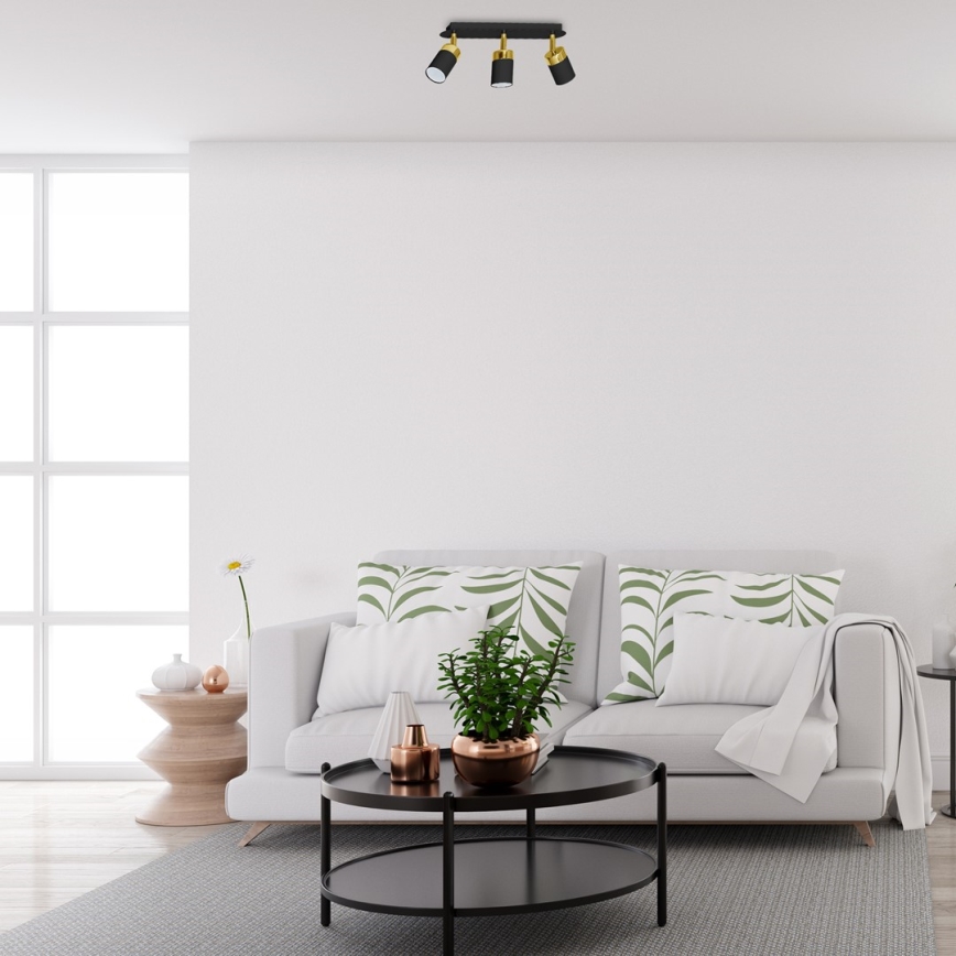 Φωτιστικό σποτ JOKER 3xGU10/25W/230V μαύρο/χρυσό