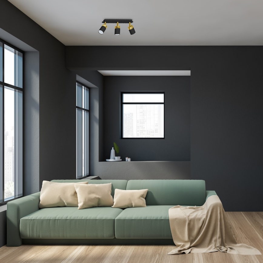 Φωτιστικό σποτ JOKER 3xGU10/25W/230V μαύρο/χρυσό