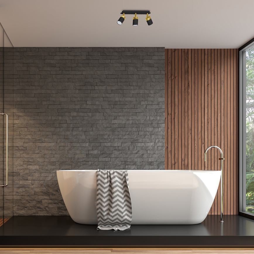 Φωτιστικό σποτ JOKER 3xGU10/25W/230V μαύρο/χρυσό