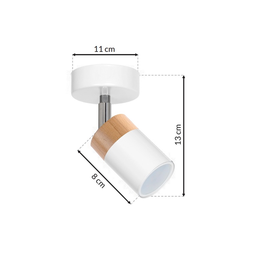 Φωτιστικό σποτ JOKER WHITE WOOD 1xGU10/8W/230V