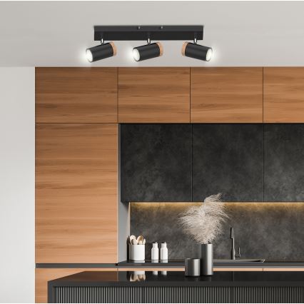 Φωτιστικό σποτ LAGOS 3xGU10/15W/230V μαύρο/καφέ