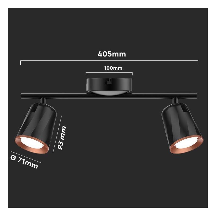 Φωτιστικό σποτ LED 2xLED/5W/230V 4000K μαύρο