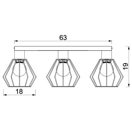 Φωτιστικό σποτ LETI 3xE27/15W/230V μαύρο