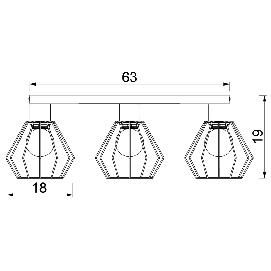 Φωτιστικό σποτ LETI 3xE27/15W/230V μαύρο