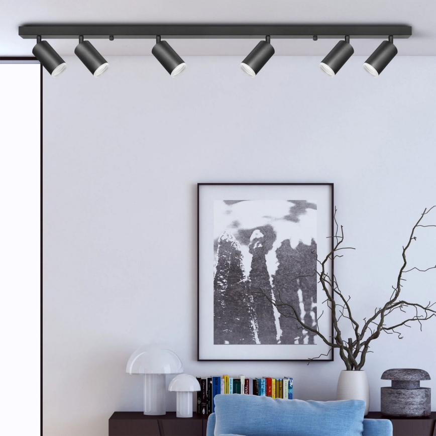 Φωτιστικό σποτ LONDON 6xGU10/10W/230V μαύρο