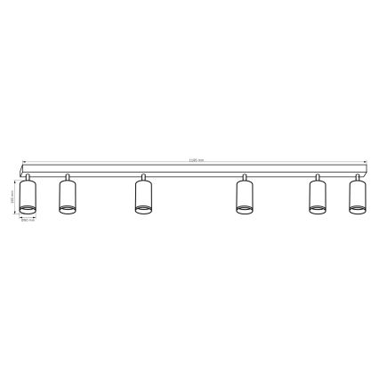 Φωτιστικό σποτ LONDON 6xGU10/10W/230V μαύρο