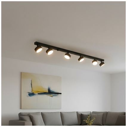 Φωτιστικό σποτ LUNVIGO 6xGX53/35W/230V μαύρο