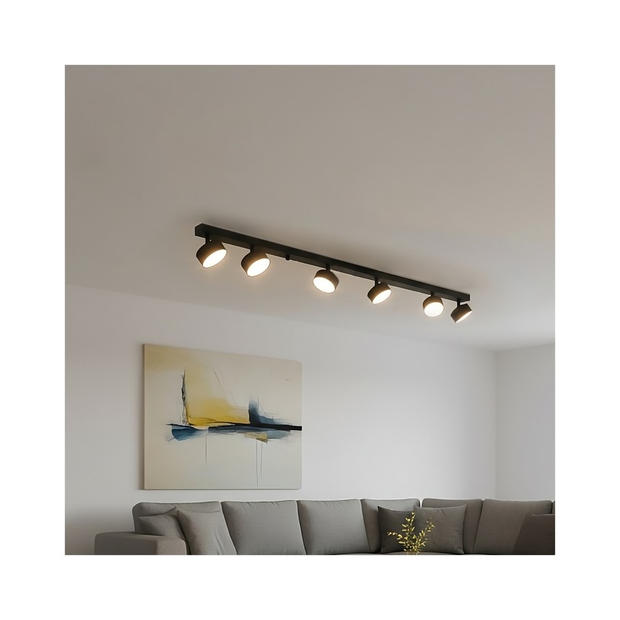 Φωτιστικό σποτ LUNVIGO 6xGX53/35W/230V μαύρο