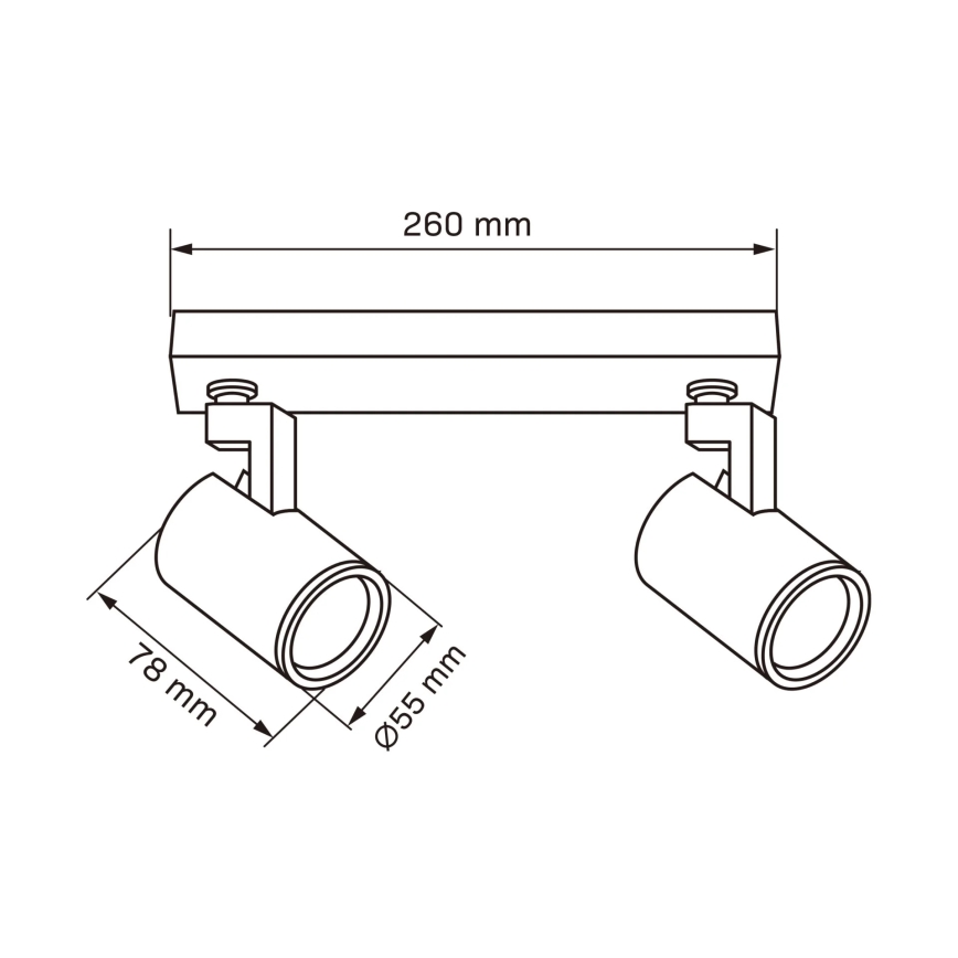 Φωτιστικό σποτ LYNX 2xGU10/10W/230V λευκό