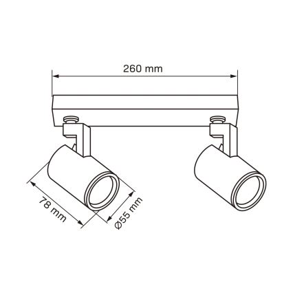 Φωτιστικό σποτ LYNX 2xGU10/10W/230V μαύρο