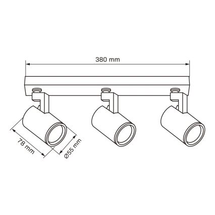 Φωτιστικό σποτ LYNX 3xGU10/10W/230V λευκό