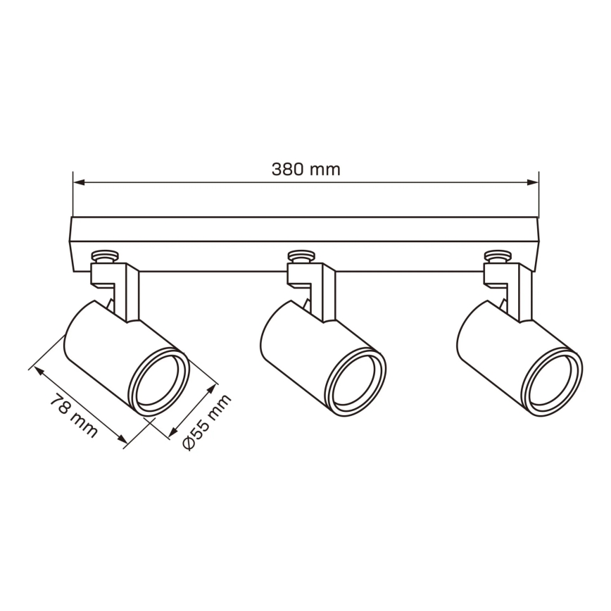 Φωτιστικό σποτ LYNX 3xGU10/10W/230V λευκό