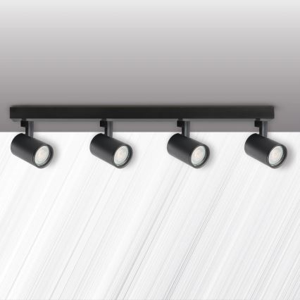 Φωτιστικό σποτ LYNX 4xGU10/10W/230V μαύρο