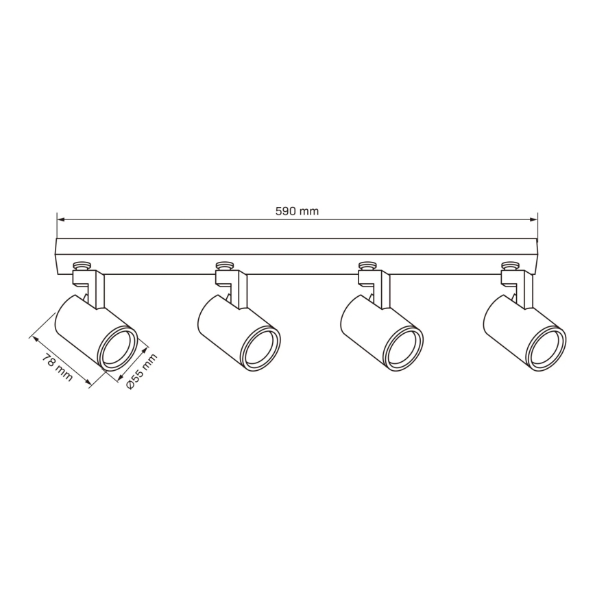 Φωτιστικό σποτ LYNX 4xGU10/10W/230V μαύρο
