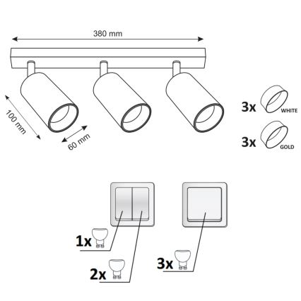 Φωτιστικό σποτ MARIBEL 3xGU10/10W/230V λευκό