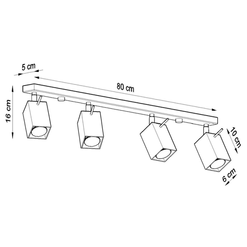 Φωτιστικό σποτ MERIDA 4xGU10/40W/230V μαύρο