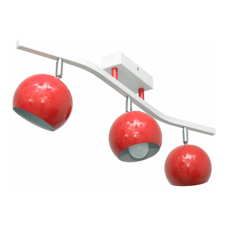 Φωτιστικό σποτ MORRIS 3xE27/15W/230V κόκκινο